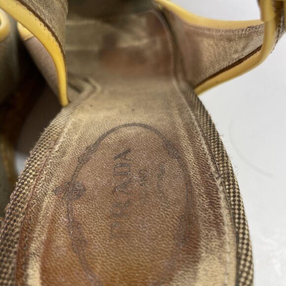 Authentic Prada Gold Brown Wedge Heels – Women’s US 6.5 - Picture 3 of 8